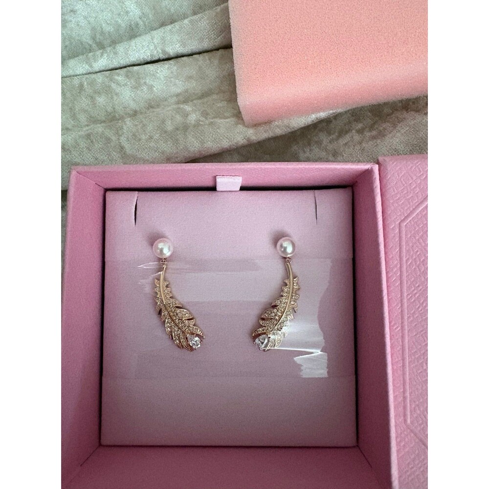 Swarovski feather earrings - Picture 2 of 4